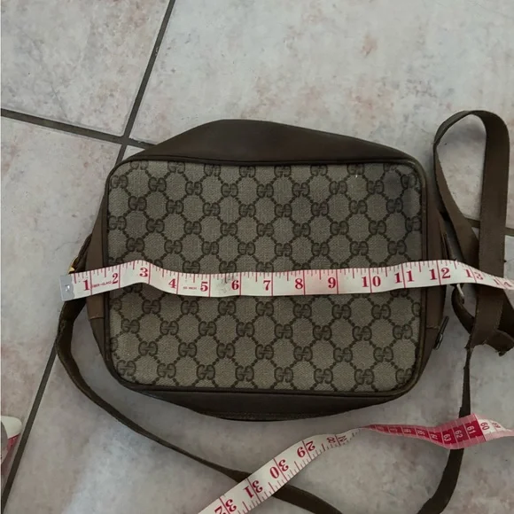 Gucci logo tote gg purse Monogram handbag Shoulder Bag crossbody tassel vintage - Picture 3 of 8